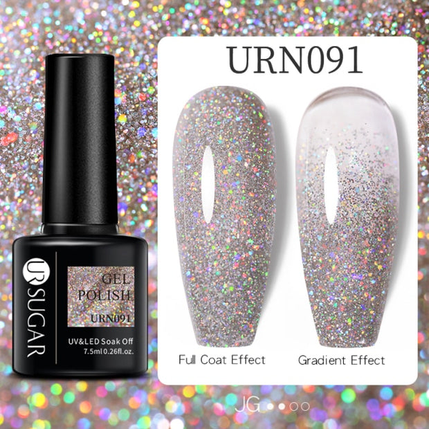 UR SUGAR 7.5ml Glitter UV Gel Nail Polish Glitter Sequins Soak Off nail polish hozanas4life URN091  
