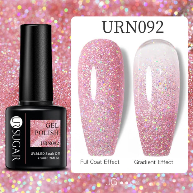 UR SUGAR 7.5ml Glitter UV Gel Nail Polish Glitter Sequins Soak Off nail polish hozanas4life URN092  