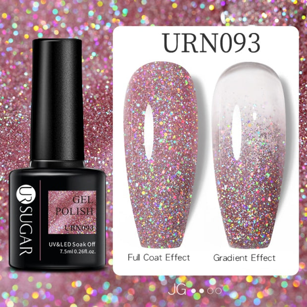 UR SUGAR 7.5ml Glitter UV Gel Nail Polish Glitter Sequins Soak Off nail polish hozanas4life URN093  