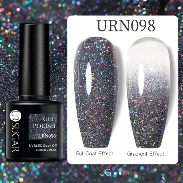 UR SUGAR 7.5ml Glitter UV Gel Nail Polish Glitter Sequins Soak Off nail polish hozanas4life URN098  