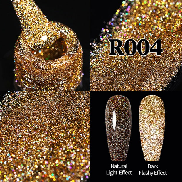 UR SUGAR 7.5ml Glitter UV Gel Nail Polish Glitter Sequins Soak Off nail polish hozanas4life Reflective URR004  