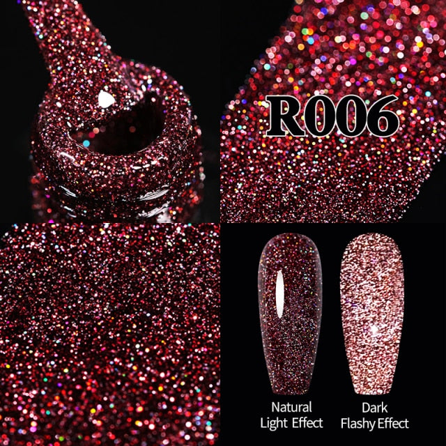 UR SUGAR 7.5ml Glitter UV Gel Nail Polish Glitter Sequins Soak Off nail polish hozanas4life Reflective URR006  
