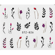 1Pcs Water Nail Decal and Sticker Flower Leaf Tree Green Simple Manicure Nail Art Watermark Manicure Decor Nail Stickers hozanas4life SF180  