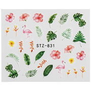 1Pcs Water Nail Decal and Sticker Flower Leaf Tree Green Simple Manicure Nail Art Watermark Manicure Decor Nail Stickers hozanas4life SF183  