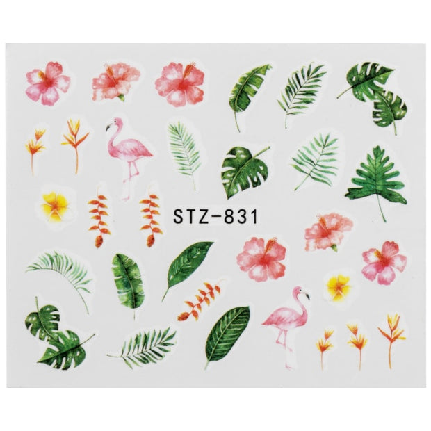 1Pcs Water Nail Decal and Sticker Flower Leaf Tree Green Simple Manicure Nail Art Watermark Manicure Decor Nail Stickers hozanas4life SF183  
