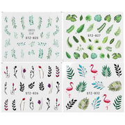 1Pcs Water Nail Decal and Sticker Flower Leaf Tree Green Simple Manicure Nail Art Watermark Manicure Decor Nail Stickers hozanas4life 4Pcs SF179-184  