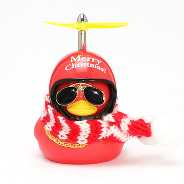 Car Red Duck With Helmet Sunglasses Broken Wind Small Yellow Duck  hozanas4life   