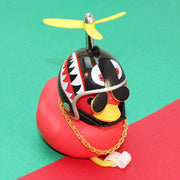 Car Red Duck With Helmet Sunglasses Broken Wind Small Yellow Duck  hozanas4life type 2  
