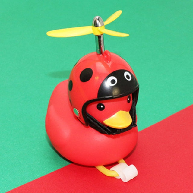 Car Red Duck With Helmet Sunglasses Broken Wind Small Yellow Duck  hozanas4life type 3  