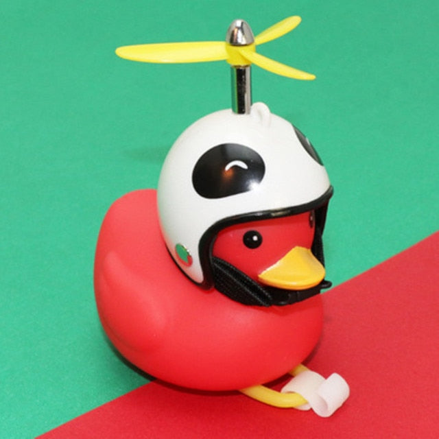Car Red Duck With Helmet Sunglasses Broken Wind Small Yellow Duck  hozanas4life type 5  
