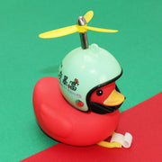 Car Red Duck With Helmet Sunglasses Broken Wind Small Yellow Duck  hozanas4life type 8  