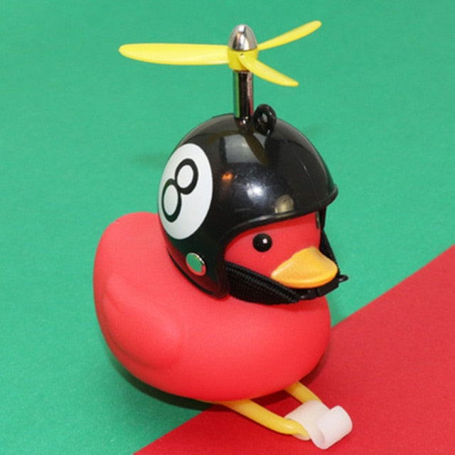 Car Red Duck With Helmet Sunglasses Broken Wind Small Yellow Duck  hozanas4life type 9  