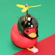 Car Red Duck With Helmet Sunglasses Broken Wind Small Yellow Duck  hozanas4life type 11  