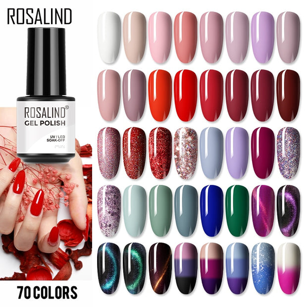 ROSALIND Gel Nail Polish Plastic Bottle 70Colors Gel Polish nail polish hozanas4life   