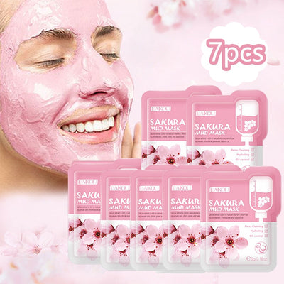LAIKOU 7pcs Japan Sakura Mud Face Mask Cleansing  hozanas4life   