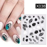 1PC Spring Water Nail Decal and Sticker Flower Leaf New Year Nail Art  hozanas4life X038  