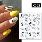 1PC Spring Water Nail Decal and Sticker Flower Leaf New Year Nail Art  hozanas4life X082  