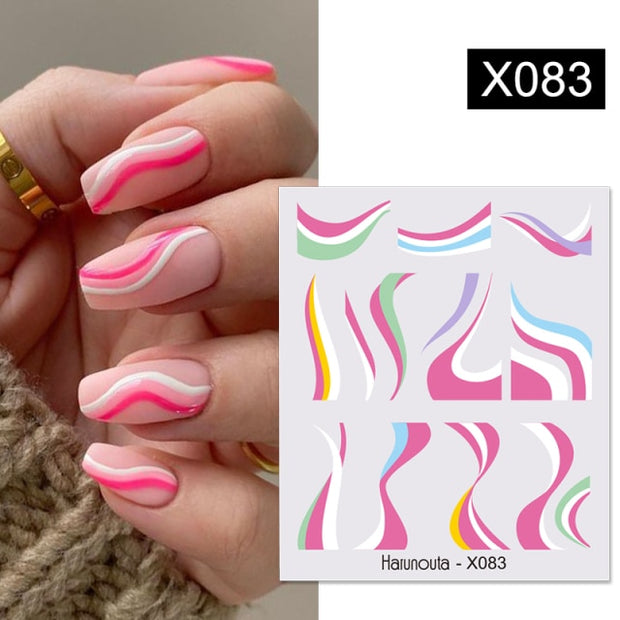 1PC Spring Water Nail Decal and Sticker Flower Leaf New Year Nail Art  hozanas4life X083  