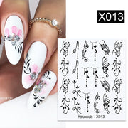 1PC Spring Water Nail Decal and Sticker Flower Leaf New Year Nail Art  hozanas4life X013  