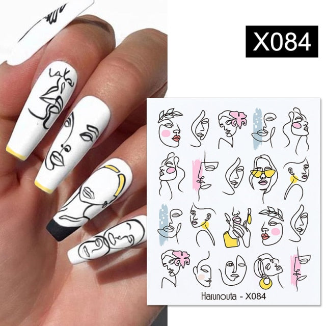 1PC Spring Water Nail Decal and Sticker Flower Leaf New Year Nail Art  hozanas4life X084  