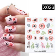 1PC Spring Water Nail Decal and Sticker Flower Leaf New Year Nail Art  hozanas4life X026  