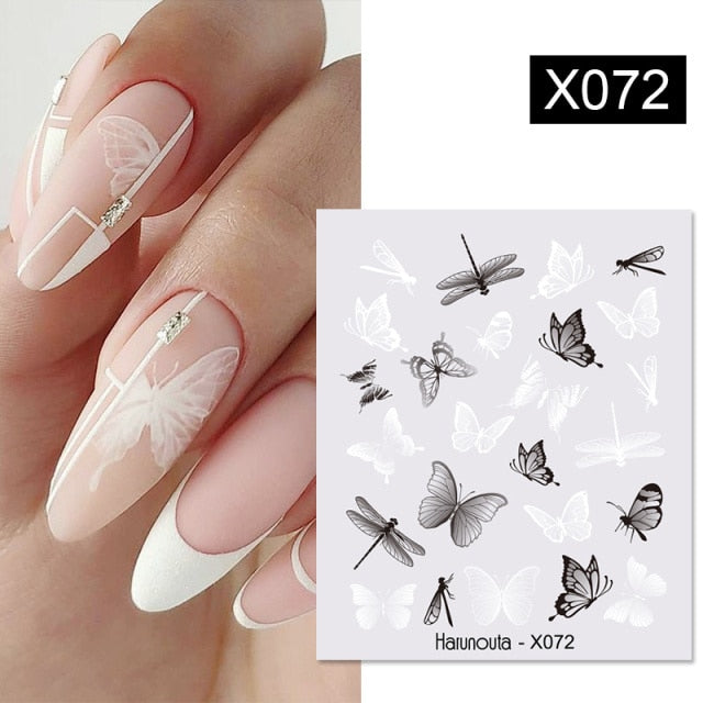 1PC Spring Water Nail Decal and Sticker Flower Leaf New Year Nail Art hozanas4life