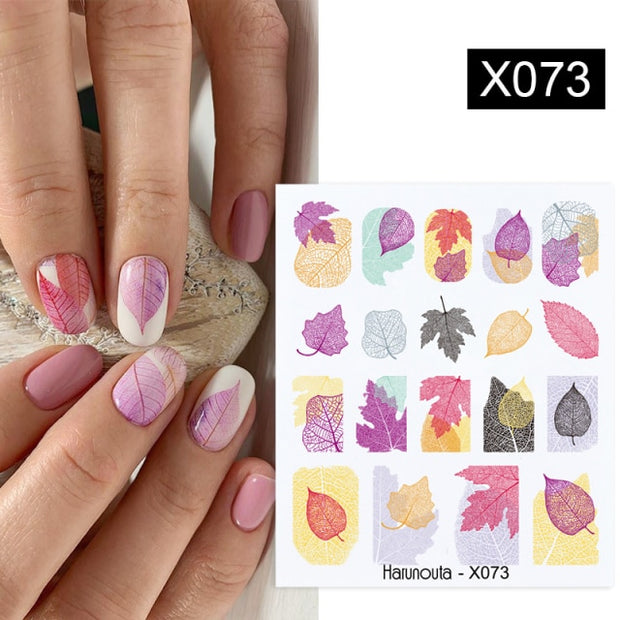 1PC Spring Water Nail Decal and Sticker Flower Leaf New Year Nail Art  hozanas4life X073  