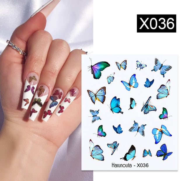 1PC Spring Water Nail Decal and Sticker Flower Leaf New Year Nail Art  hozanas4life X036  