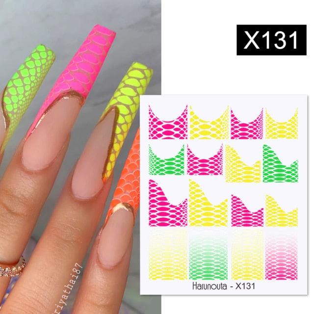1PC Spring Water Nail Decal and Sticker Flower Leaf New Year Nail Art hozanas4life