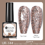 UR SUGAR 7.5ml Glitter UV Gel Nail Polish Glitter Sequins Soak Off nail polish hozanas4life UR-144  