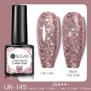 UR SUGAR 7.5ml Glitter UV Gel Nail Polish Glitter Sequins Soak Off nail polish hozanas4life UR-145  