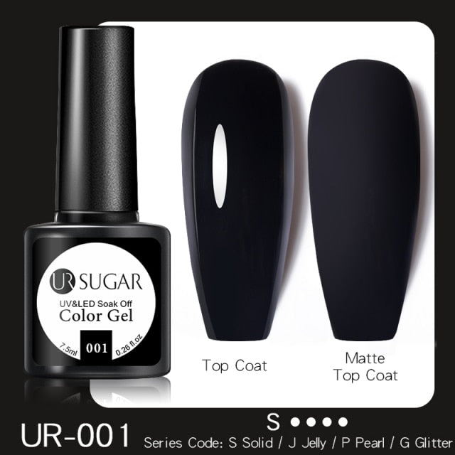 UR SUGAR 7.5ml Glitter UV Gel Nail Polish Glitter Sequins Soak Off nail polish hozanas4life UR-001  