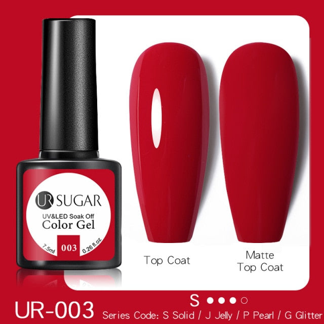 UR SUGAR 7.5ml Glitter UV Gel Nail Polish Glitter Sequins Soak Off nail polish hozanas4life UR-003  