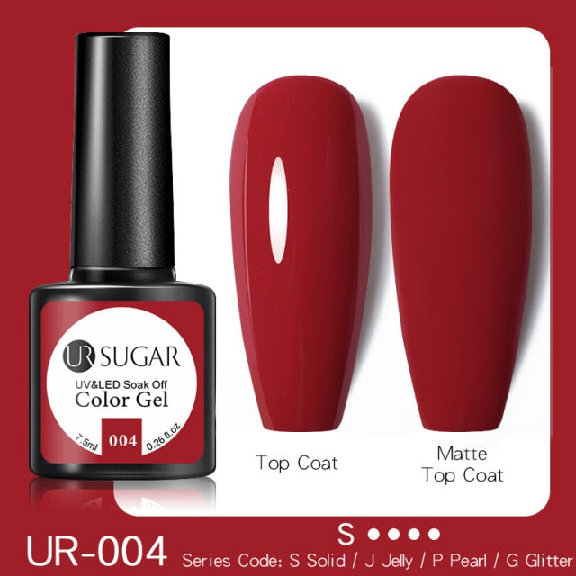 UR SUGAR 7.5ml Glitter UV Gel Nail Polish Glitter Sequins Soak Off nail polish hozanas4life UR-004  