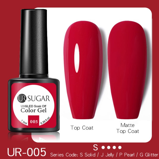 UR SUGAR 7.5ml Glitter UV Gel Nail Polish Glitter Sequins Soak Off nail polish hozanas4life UR-005  