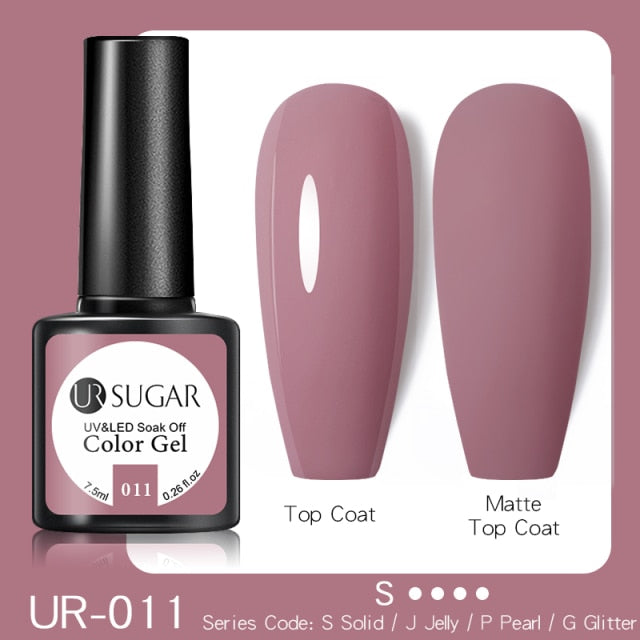 UR SUGAR 7.5ml Glitter UV Gel Nail Polish Glitter Sequins Soak Off nail polish hozanas4life UR-011  