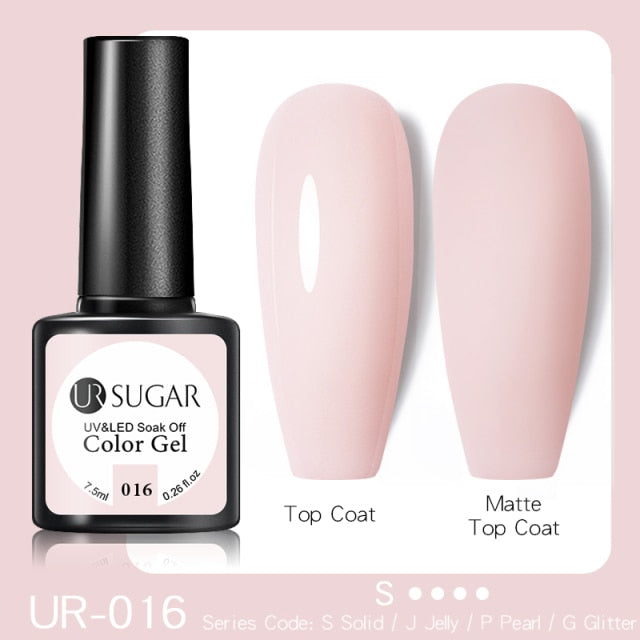 UR SUGAR 7.5ml Glitter UV Gel Nail Polish Glitter Sequins Soak Off nail polish hozanas4life UR-016  