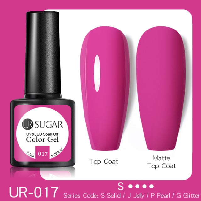 UR SUGAR 7.5ml Glitter UV Gel Nail Polish Glitter Sequins Soak Off nail polish hozanas4life UR-017  