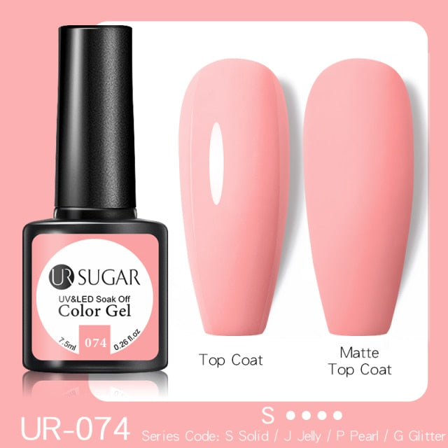 UR SUGAR 7.5ml Glitter UV Gel Nail Polish Glitter Sequins Soak Off nail polish hozanas4life UR-074  