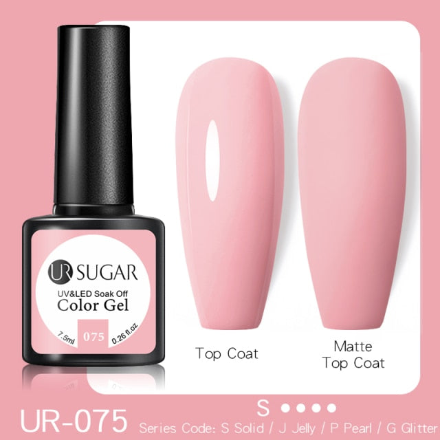 UR SUGAR 7.5ml Glitter UV Gel Nail Polish Glitter Sequins Soak Off nail polish hozanas4life UR-075  