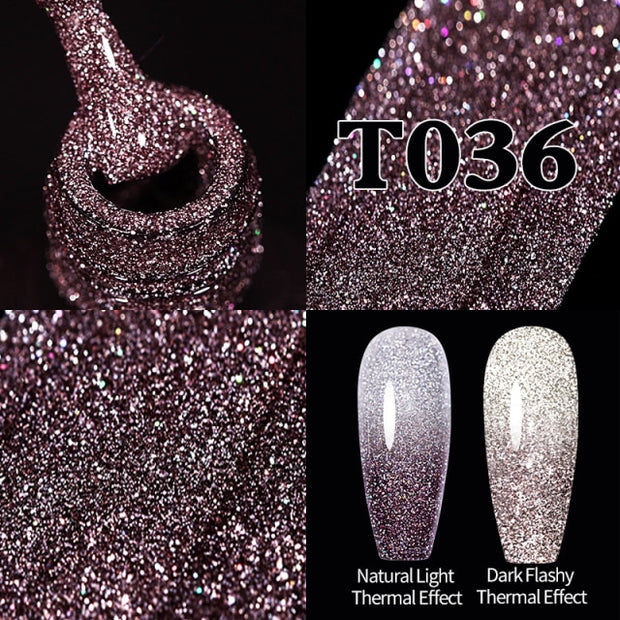 UR SUGAR 7.5ml Glitter UV Gel Nail Polish Glitter Sequins Soak Off nail polish hozanas4life Reflective Thermal36  
