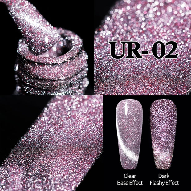 UR SUGAR 7.5ml Glitter UV Gel Nail Polish Glitter Sequins Soak Off nail polish hozanas4life Reflective Cat2  