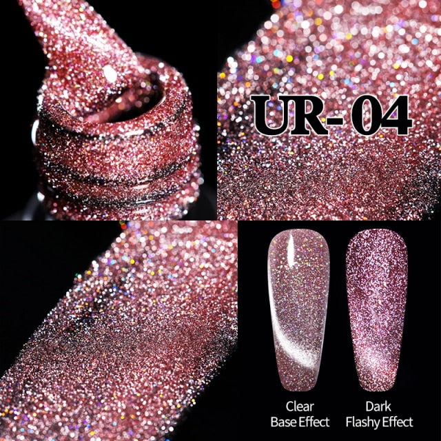 UR SUGAR 7.5ml Glitter UV Gel Nail Polish Glitter Sequins Soak Off nail polish hozanas4life Reflective Cat4  