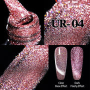 UR SUGAR 7.5ml Glitter UV Gel Nail Polish Glitter Sequins Soak Off nail polish hozanas4life Reflective Cat4  
