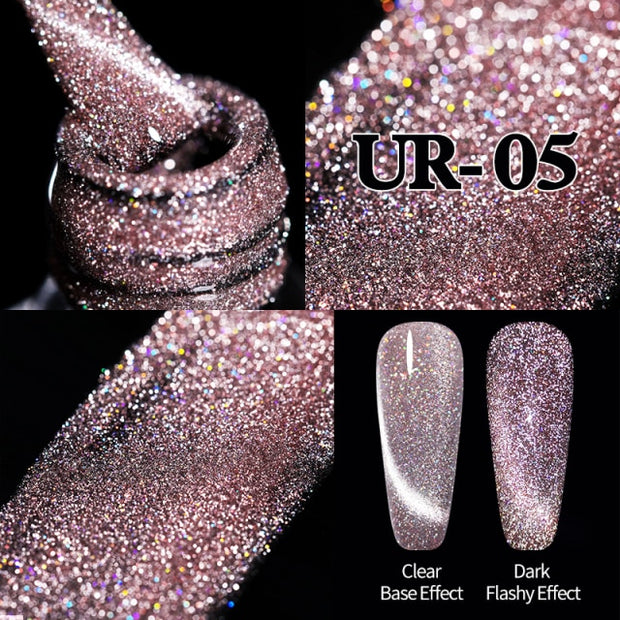 UR SUGAR 7.5ml Glitter UV Gel Nail Polish Glitter Sequins Soak Off nail polish hozanas4life Reflective Cat5  
