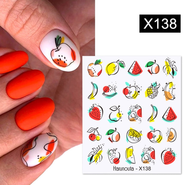 1PC Spring Water Nail Decal and Sticker Flower Leaf New Year Nail Art  hozanas4life X138  