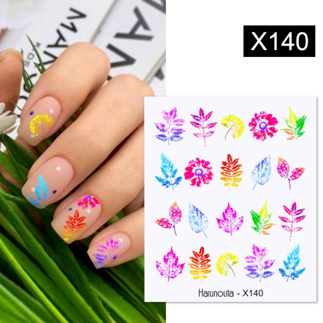 1PC Spring Water Nail Decal and Sticker Flower Leaf New Year Nail Art hozanas4life