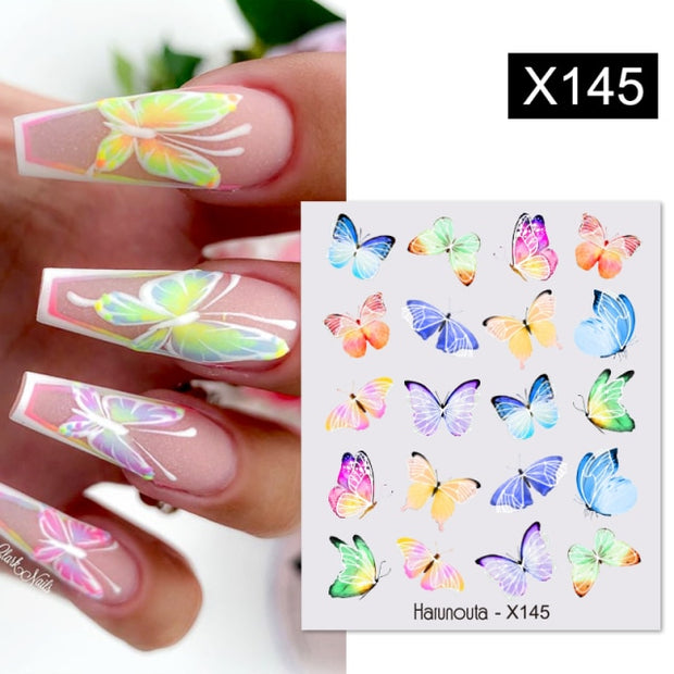 1PC Spring Water Nail Decal and Sticker Flower Leaf New Year Nail Art  hozanas4life X145  