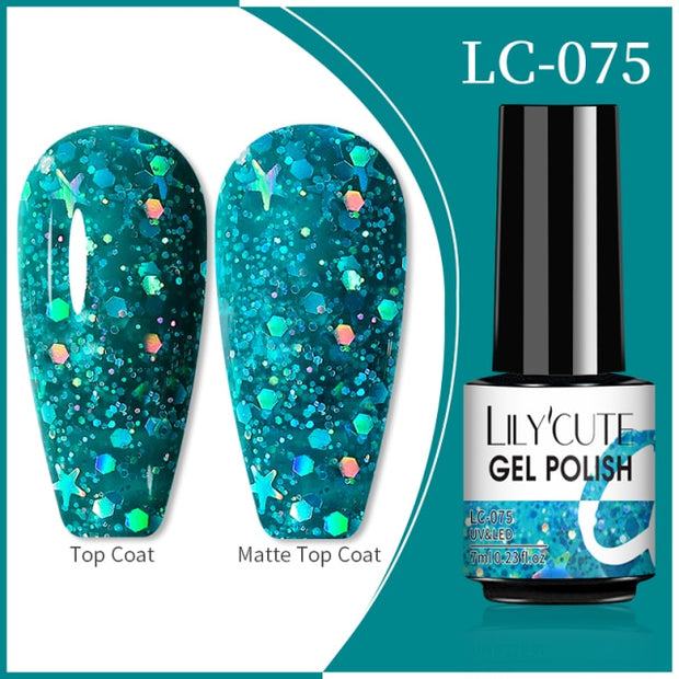 LILYCUTE 7ml Flowing Cat Magnetic Gel Polish Semi Permanent Glitter Magnetic nail polish hozanas4life 75  