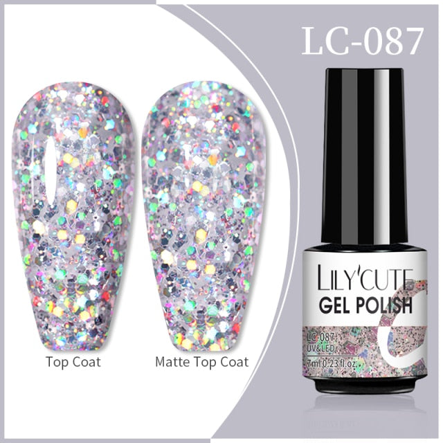 LILYCUTE 7ml Flowing Cat Magnetic Gel Polish Semi Permanent Glitter Magnetic Nail Gel Soak Off UV Gel Nail Art Gel Varnish nail polish hozanas4life 87  